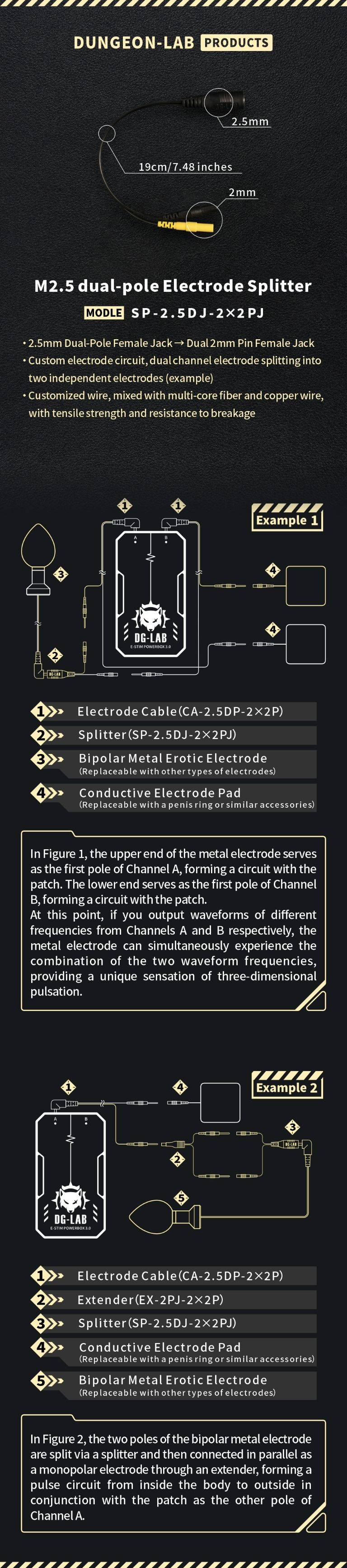 DG-LAB M2.5 Dual-Pole Electrode Splitter